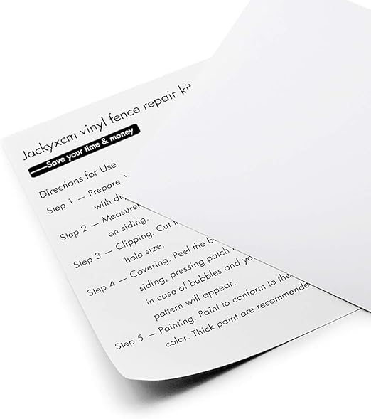 Jackyxcm Siding Repair Kit For Vinyl Fence Durable Self Adhesive Pvc Tape To Cover Cracks Holes Or Blemishes On Vinyl Siding Fence 6 Patch Amazon Com