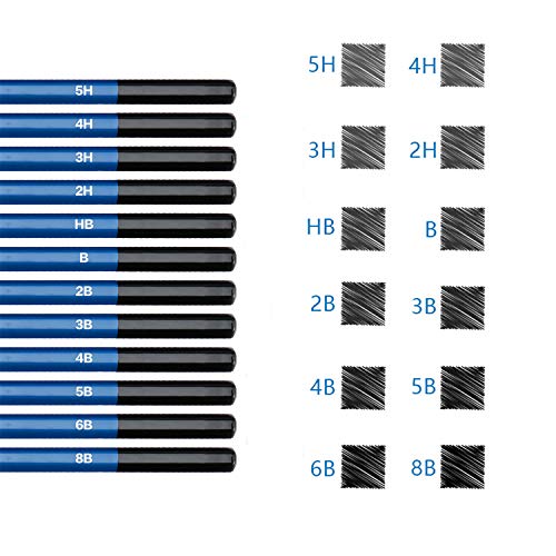 K Kwokker 71 Pieces Sketching Drawing Art Set Professional Sketch Pencils Marker Kit, 12 Graphite Pencils, 12 Watercolor Pencils, 12 Colored Pencils, 12 Metallic Pencils, 12 Charcoal Pencils, 3 Stumps
