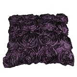 VivReal Purple Satin Rose Flower Square Pillow Cushion Pillowcase Case Cover