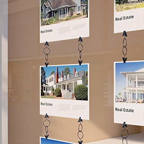 Set of 24 1.5 Inch Black Clip and Hook Set Window Sign Holder DIY Signage System for Personal or Commercial Use an Affordable Reusable Sign Solution for Home, Business, Office, Classroom, Meetingroom