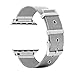 CUZOW Milanese Stainless Steel Metal Replacement Watch Band with Double Metal Buckle for Apple Watch/Apple Watch Sport/Apple Watch Edition Series 3/Series 2/Series 1 (Milanese-Silver-42mm)