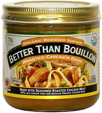 Better Than Bouillon Organic Roasted Chicken Base, Reduced Sodium - 1Pack (16 oz Each) mvks