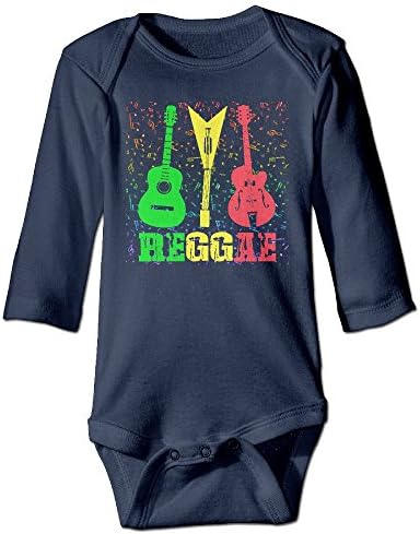 Reggae Rasta Guitar Music Baby Boys Girls Long Sleeve Bodysuits Romper