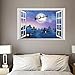 Highpot 3D Windows Wall Sticker For Christmas Santa Claus Mural Decals Vinyl Art Home Decors (C)