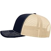 apparel-wear.com Richardson 112 Structured Classic Trucker Snapback Custom Box (US, Alpha, One Size, Navy/Khaki)