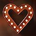 Bright Zeal 12 Inch Large Bronze LED Light Up Heart Marquee Heart with Lights and Timer - Lighted Heart Wall Decorations For Living Room - Outdoor Heart Light Up Sign Wedding Decorations For Tables