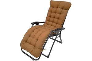 SHAPEAZY Sun Lounger Chair Cushions,67-inch Lounge Chaise Cushion Sun Lounger Mattress with Non-Slip Back Elastic Sleeve for Garden Outdoor/Indoor/Sofa/Tatami/Car Seat/Bench (Coffee)