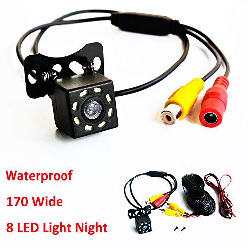 Car Rearview Camera Vehicle Backup Camera Waterproof Hidden Mini Camera Vehicle Cameras Back Safety Parking Assist Line, 8 LED Night Vision Lights, Wide-Angle 170 Degrees 218L