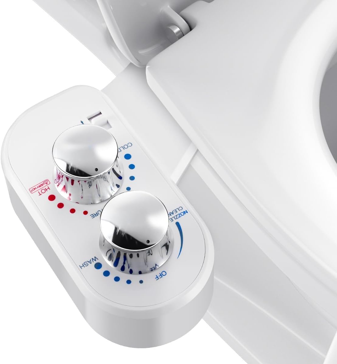 Photo 1 of DooLv Hot and Cold Bidet Attachment for Toilet, Ultra-Slim Bidet Attachment Warm Water, Non-Electric Adjustable Pressure Self Cleaning Sprayer Nozzle Control for Posterior, Feminine Wash (White)
