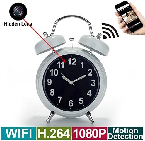 WIFI Hidden Spy Camera Clock- H.264 Home Security Camera Loop Video Recorder For Wireless Nanny Spy Cam, HD1080P Hidden Cam WIFI Remote Control