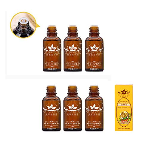 Sizet 6PCS 100% Pure Natural Ginger Oil Massage Scrubbing Oil Promote Blood Circulation, Relieve Muscle Soreness, Lymphatic Drainage