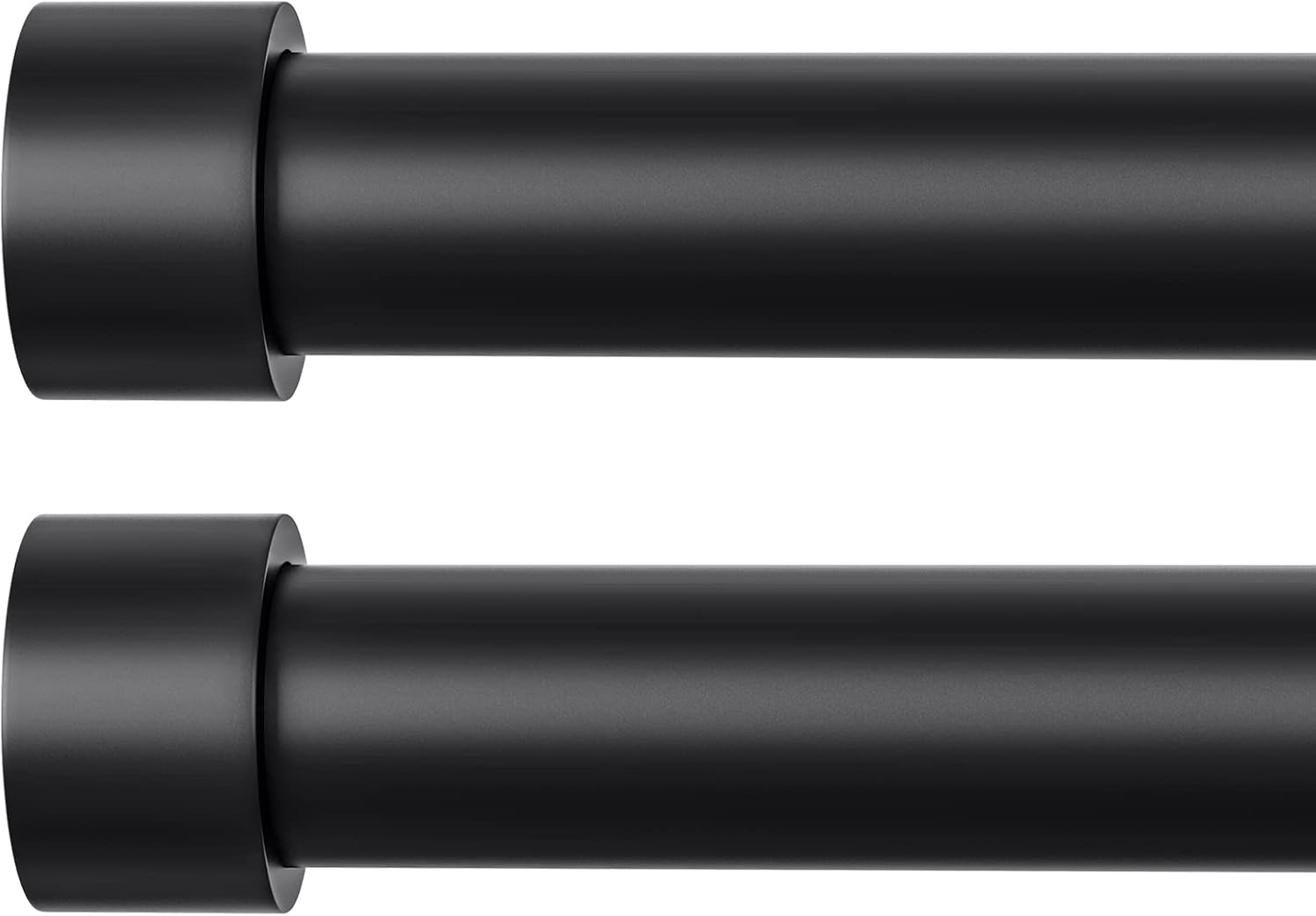 Window Treatment Hardware - TDZWIN 2 Pack Black Curtain Rods for Windows 48 to 84 Inch, 1 Inch Diameter Heavy Duty Black Curtain Rods, Matte Black Modern Telescoping Drapery Rods for Indoor &Outdoor (M8,Black,40-76 Inch)