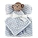 Hudson Baby Unisex Baby Plush Blanket with Security Blanket, Blue, One Size
