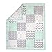 Mint Woodland and Geometric Patchwork 3 Piece Crib Bedding by The Peanut Shell