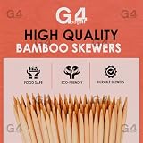 G4GADGET 150 Bamboo Skewers 30cm for BBQ Fondue Cocktail Party view 4
