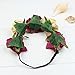 Floral Fall Elastic Coffee Big Rose Flower Headband Hair Wreath Halo Crown F-37 (Blue)