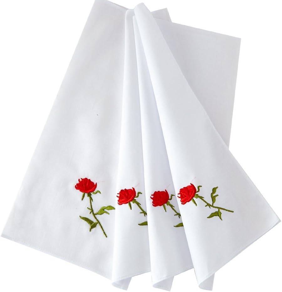 RDS HANKYTEXRDS HANKYTEX Cotton Embroidery Ladies' Handkerchiefs Lace Set of 6