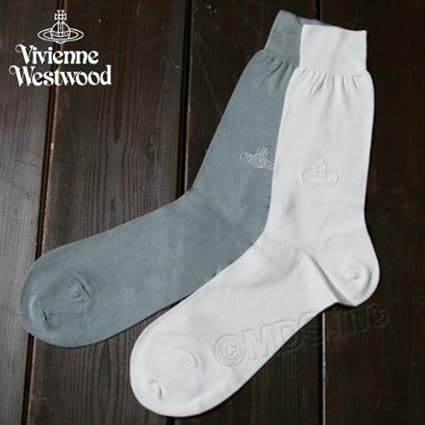 Amazon Co Jp ヴィヴィアンウェストウッド メンズ ソックス ハイソックス 靴下 4147 9306 Vivienne Westwood 密かな優越感ロングホーズ F グレー 13 服 ファッション小物