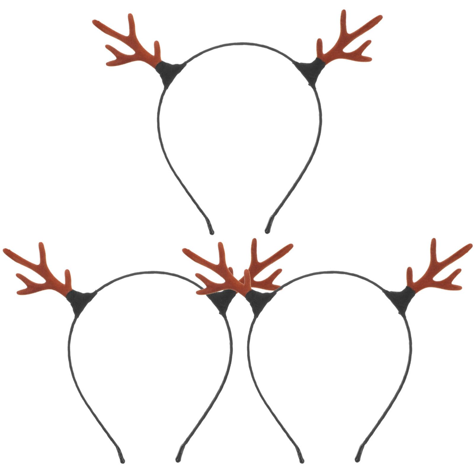 Beaupretty 3pcs Christmas Reindeer Headband Deer Antler Hair hoop Metal Headband Hair Clasp Headdress for Festival Holiday Xmas Party Banquet