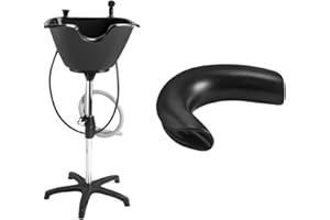 Dompel Portable Shampoo Bowl, Ergonomic and Deep Portable Wash Bowl for Hairstylist and Handicap & Disabled, Seniors, Home Services, Steel Structure, Hair Washing Basin. (DOMPEL- NECK)