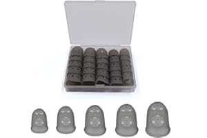 5 Sizes Guitar Fingertip Protector With Compact Box, Premium Silicone Guitar Finger Guards, Non-Slip Breathable Fingertip Pro