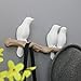 WINGOFFLY® Decorative Birds On Tree Branch Wall Mounted Coat Hanger for Coats/Hats/Keys/Towels(Three Birds)