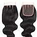 Mureen Brazilian Hair 3 Bundles with Closure Body Wave 4×4 Virgin Hair Lace Closure with Bundles Unprocessed Human Hair Extensions Weave Weft With Closure Natural Color (12 14 16 +10, Three Part)