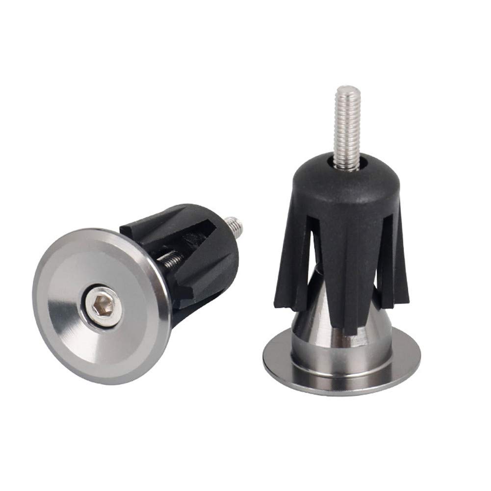 ZOOENIE 1 Pair Bar End Plugs Handlebar End Caps Bicycle Handlebar Plugs for Most Bikes, Mountain Bikes, Road Bikes, MTB, BMX (Silver)