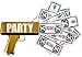 Party With Pride Rainmaker Handheld Cash Gun / Fake Bill Dispenser / Money Shooter / Metallic Plated (Metallic Gold)