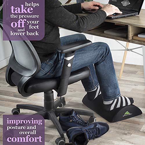 Krunset Foot Rest Under Desk Ergonomic Footrest Cushion Soft Yet Firm