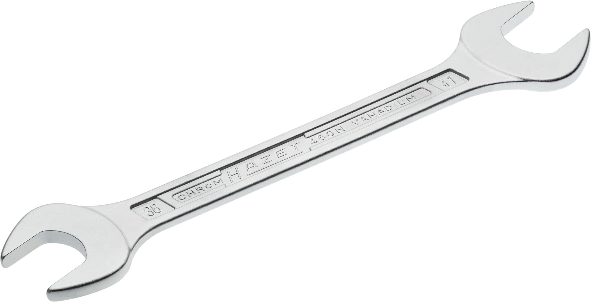 HAZET 450N-36X41 396.7 mm Hexagon Profile Double Open-End Wrench - Chrome-Plated