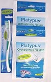 Platypus Ortho Flossers 2 x 30/Pack = total 60 flossers + FREE Ortho Toothbrush Included