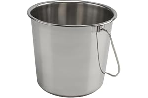 GRIP GRAND RAPIDS INDUSTRIAL PRODUCTS Grip Stainless Steel Bucket (5 Gallon)- Great for Pets, Cleaning, Food Prep - Hang on Fences, Cages, Kennels - Home, Garage, Workshop