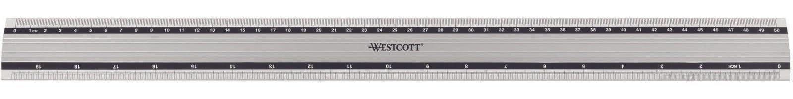 Westcott E-10193 00 20"/50cm Aluminum Ruler