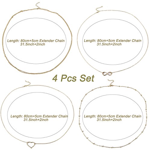Masedy 4Pcs Waist Belt Belly Chains for Women Sexy Body Chain Bikini Beach Jewelry Set A