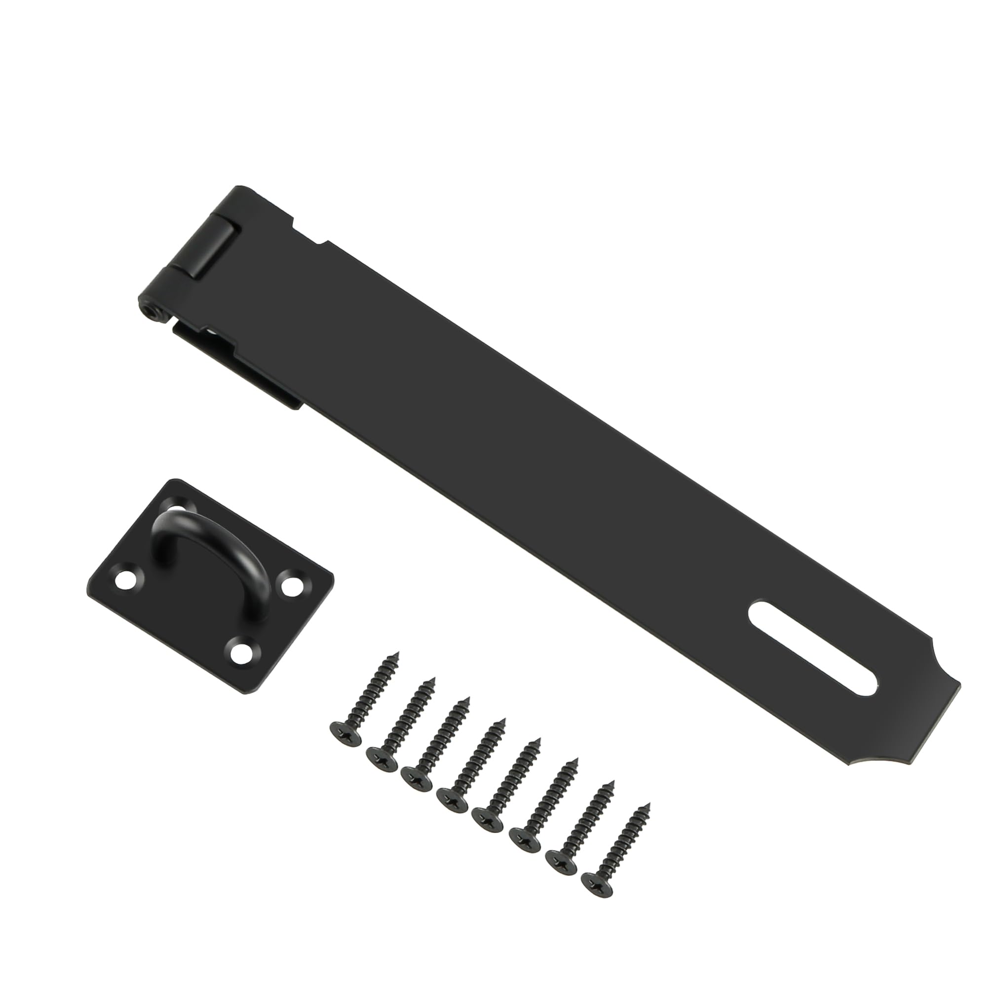 SAYAYO Hasp and Staple Shed Lock Padlock Hasp Door Lock Gate Latch 8 Inches, SUS304 Stainless Steel, Matte Black(Not Include Padlock)