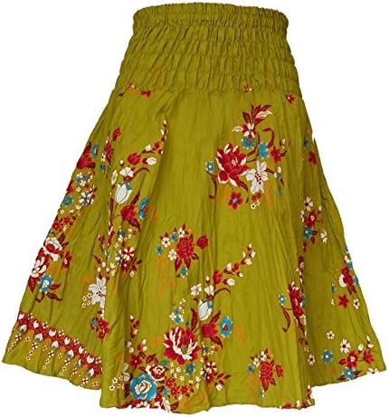 Bonya Women's ฺFloral Printed Knee Length Circle Skirt - (Color3)