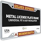 Desert Cactus University of Minnesota License Plate Frame Golden Gophers Metal Car Tag Holder for Front or Back of Car Officially Licensed (Mascot)