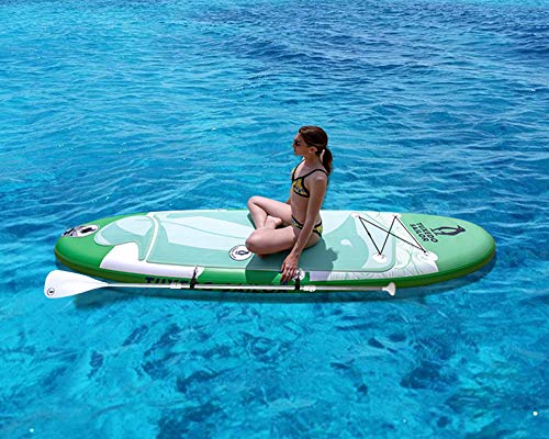 Inflatable 10'×32"×6" SUP with Carry Stripe System Everything Included with Stand Up Paddle Board, Adj Paddle,Big YOGA Non- slip Comfortable EVA Deckpad ,Pump, ISUP Backpack, Leash,Waterproof Bag - Thumbnail 5