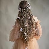 yuruyi Flower Crowns Wands for Wedding，Headband Hair Wreath Accessory Wedding Veil Flower Crown for Women Headpiece Floral Crown for Women with Wicker (Pink, Adjustable)