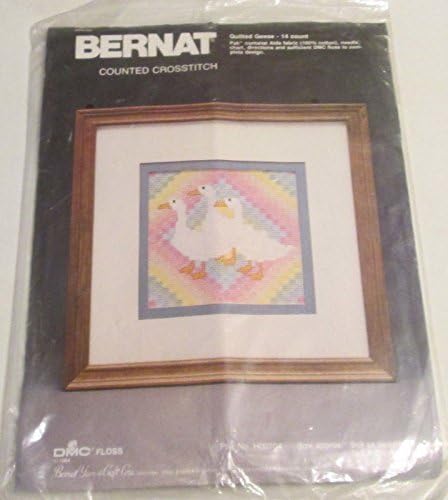 Bernat Counted Cross Stitch Kit Quilted Geese-14 Count. Vintage (1984) Discontinued / Out of Print