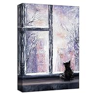 Canvas Wall Art Cute Cat Canvas Prints Home Artwork Decoration for Living Room,Bedroom - 12x18 inches