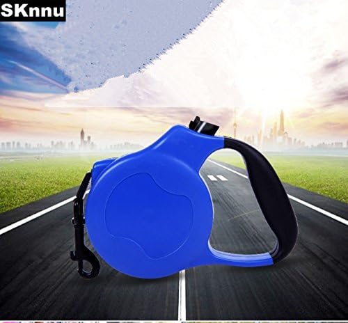 SKnnu Retractable Dog Leash Pet Leash Ribbon Leash w/ Button Controlling System, Durable ABS Materials, 16 FT Length, Universal for all of Pets under 110 LBS Blue