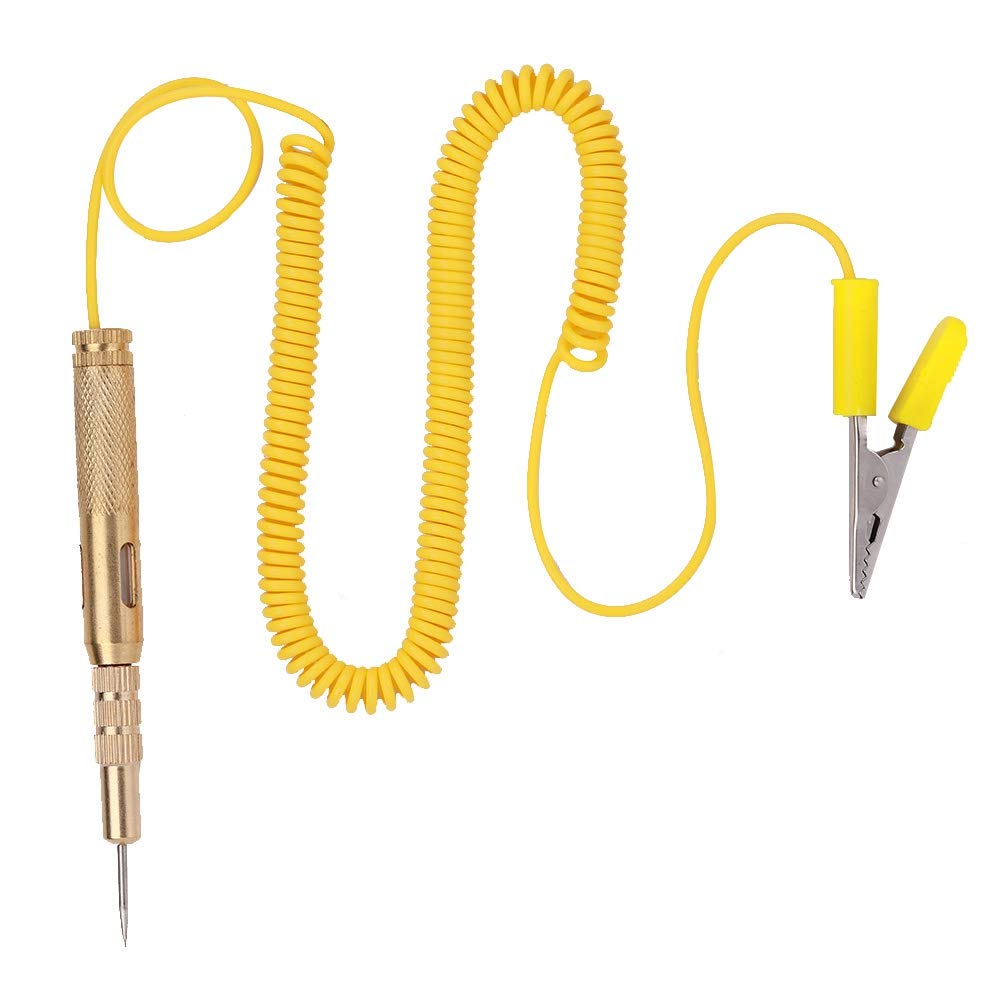 Car Circuit Tester Pen, Auto Car Vehicle Circuit Tester DC 6V 12V 24V Light Bulb Voltage Test Pen Pencil Yellow