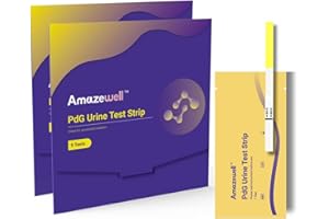 AMAZEWELL PdG Test Strips,Track Ovulation Insights with Progesterone Urine Tests – Home Fertility Test for Women - PdG (Pregnanediol Glucuronide) 5 Count Progesterone Test Strips