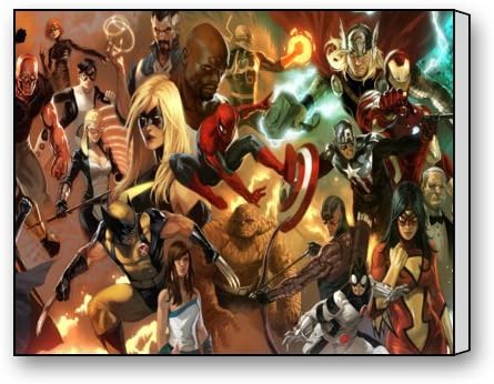 The Heroic Age Avengers Canvas Wall Art Prints, Modern Art Oil Painting,Stretched and Framed,Easy Hanging On 14x11 Inch