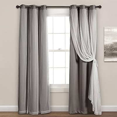 Amazon Com Lush Decor Sheer Grommet Panel With Insulated Blackout