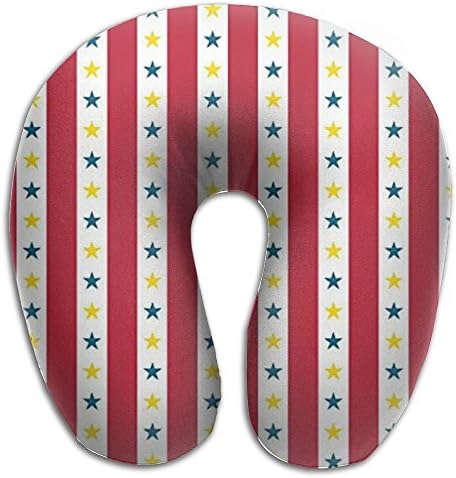 New Circus Stripes Stars U Neck Pillow Compact Memory Foam Travel Pillow-Comfortable For Sleeping On Airplane