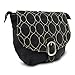 Travelon Crinkle 3-Compartment Flapover Shoulder Bag (Black)