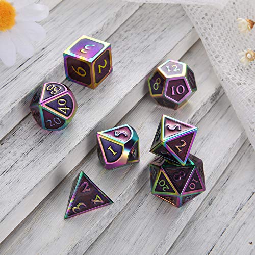 Dés Métal Jeu De Rôle DND - Set Polyédrique 7 Pièces Alliage Zinc - Donjons Et Dragons